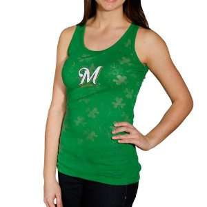  Ladies Kelly Green Colleen Sheer Ribbed Tank Top: Sports & Outdoors