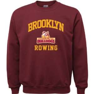 Brooklyn College Bulldogs Maroon Youth Rowing Arch Crewneck Sweatshirt 