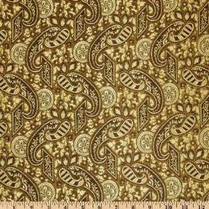  29 Wide Chinese Silk Brocade Paisley Copper Fabric By 