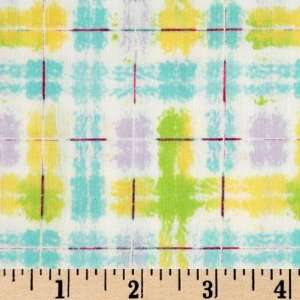   Plaid Yellow/ Turquoise Fabric By The Yard Arts, Crafts & Sewing