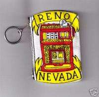 Reno Nevada Slot Machine Coin Purse with Key Ring New  