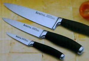 Napa Style Forged Cutlery Set of 3 Knifes & Sheaths  