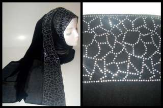   scarf shawl hijab wrap rhinestone headwear shayla khaleeji hoojab gift