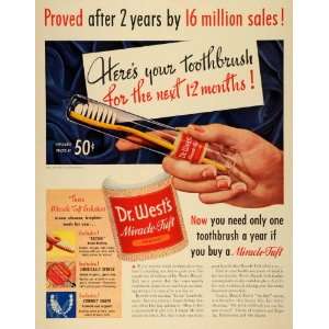  1941 Ad Weco Products Co Dr. Wests Miracle Tuft 