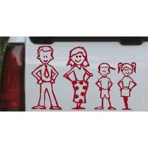 Red 20in X 32.8in    Stick Family Stick Family Car Window Wall Laptop 