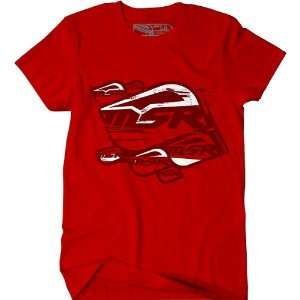  MSR Racing Scheme Mens Short Sleeve Fashion Shirt   Red 