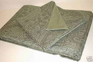 Sferra Raphael Queen Blanket Cover & 2 Shams Basil Green Paisley Made 
