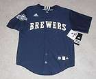 MILWAUKEE BREWERS Adidas Licensed MLB Jersey sz Youth L (14 16) NEW