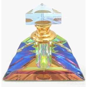   Perfume Bottle Multi Color Crystal Pyramid Shape 