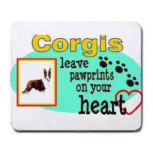 Corgis Leave Paw Prints on your Heart Mousepad Office 
