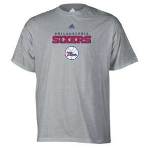 Philadelphia 76ers Grey adidas 2010 2011 True Logo T Shirt 