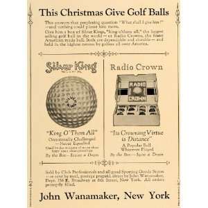   Radio Crown Golf Balls Wanamaker   Original Print Ad