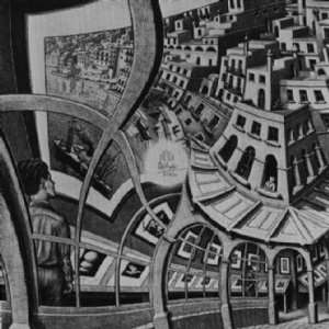  FRAMED oil paintings   Maurits Cornelis Escher   24 x 24 