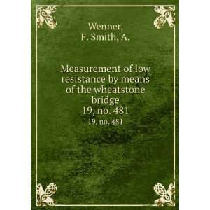   of the wheatstone bridge. 19, no. 481 F. Smith, A. Wenner Books