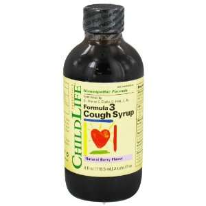 Child Life Essentials   Formula 3 Cough Syrup Natural Berry Flavor   4 