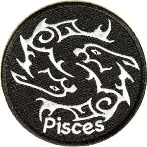  Pisces Patch, 3 inch, small embroidered iron on Zodiac sign 