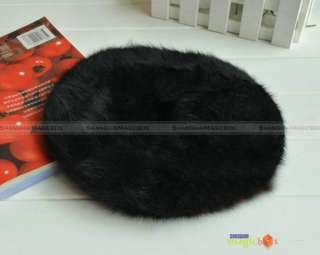Women Fashion Soft Warm Cute Fuzzy Cony Hair Hat Baret Cap New WHAT020 
