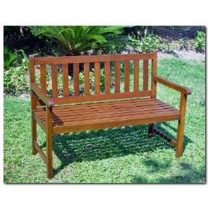  4ft Acacia Wood Bench Patio, Lawn & Garden
