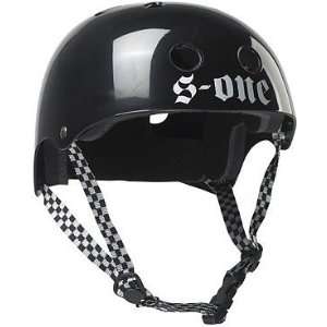  S One Damager CPSC Black w/ black checkered straps helmet 