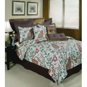 Sherry Kline Pavo Real 7 piece Queen Comforter Set:  Home 