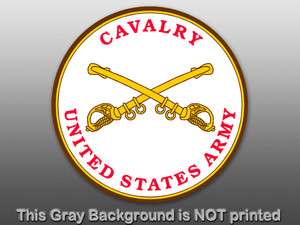 Round Cavalry US Army Seal Sticker  decal security logo  