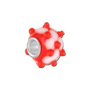  Petite Red Karma Lampwork Glass Bead   Interchangeable 