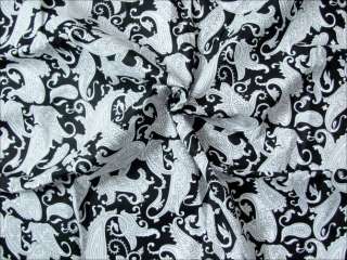 White Paisley Pattern Cotton Craft Fabric By The Yard  