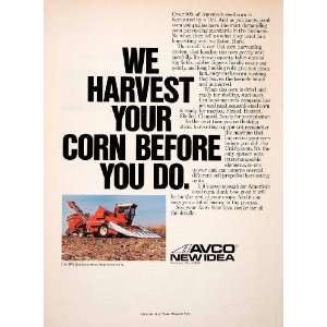  1980 Ad AVCO New Idea Uni Seed Corn Harvesting System 