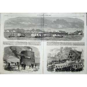 1866 War Conflict Peruvian Forts Callao Spanish Ships 