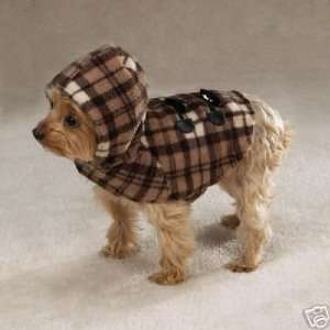   &Zoey BROWN Plaid Fleece Dog Yukon Coat Jacket SML