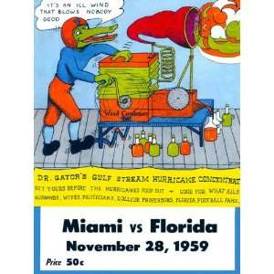  1959 Florida vs. Miami 22 x 30 Canvas Historic Football 