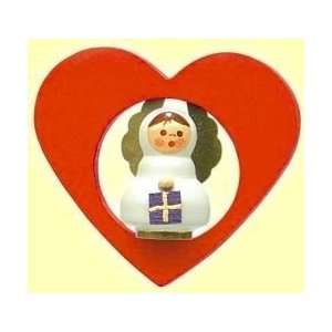  Angel in Red Heart German Wood Ornament: Home & Kitchen