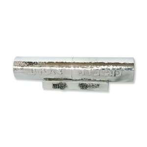  Sterling Silver Megillah Case with Hammered Pattern and 