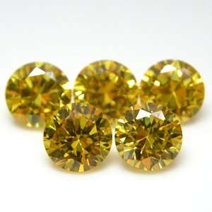   5mm Yellow CZ Cubic Zirconia Loose Stone Lot of 25 Pieces Jewelry