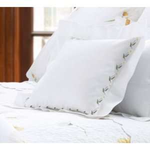   : Embroidered Percale Daisies Decorative Pillow Cover: Home & Kitchen
