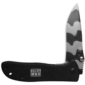 Tactical Military Pocketknife Textured Black Tactile Handle Stainless 