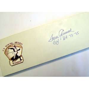  Tom Seaver Autographed Cy Young Pitching Rubber CY 69, 73 
