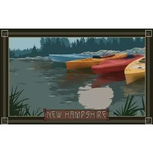   Hampshire Kayaks in Moonlight 11 by 17 Inch Print by Mike Rangner