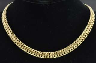 Italian 14K Yellow Gold Double Curb Link 9mm Wide Polished Chain 