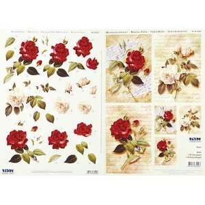  Pink & Red Roses Papier Tole: Arts, Crafts & Sewing