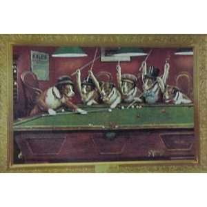  Dogs Playing Pool    Print: Home & Kitchen