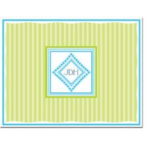   Just Exquisite   Stationery/Thank You Notes (Blue Monogram Stripes