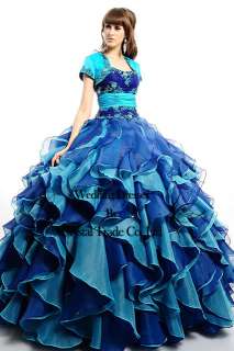   Wedding Quinceanera Ball Gown Prom Evening Pageant Dress Custom Made