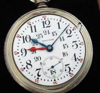   Sterling 18s 23j Vanguard Time Zone RR Pocket Watch   SERVICED  