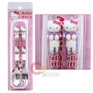Hello Kitty Spoon Fork set Pink Figure Sanrio 1