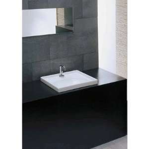  Domino Semi Recessed or Wall Mount Bathroom Sink in White 