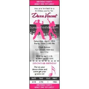  Dance Party Ticket Invitation