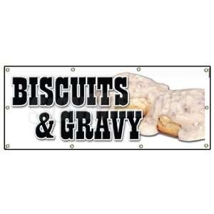 36x96 BISCUITS & GRAVY BANNER SIGN sausage biscuit southern food 