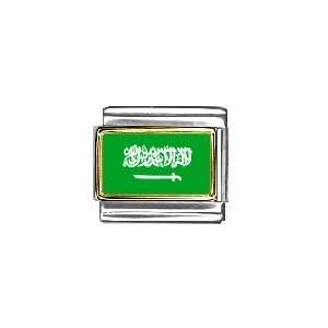 Saudia Arabia Flag Italian Charm Bracelet Link: Jewelry