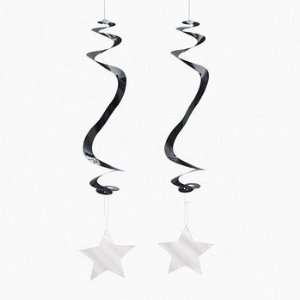  Dangling Silver Star Swirls   Party Decorations & Hanging 